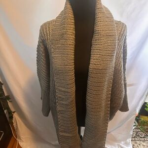POL Open-Front Shawl Collar Cardigan in gray